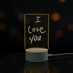 LED Acrylic Message Board Night Light — USB Glow Lamp with Erasable Writing
