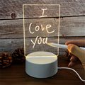 LED Acrylic Message Board Night Light — USB Glow Lamp with Erasable Writing