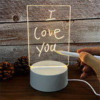 LED Acrylic Message Board Night Light — USB Glow Lamp with Erasable Writing